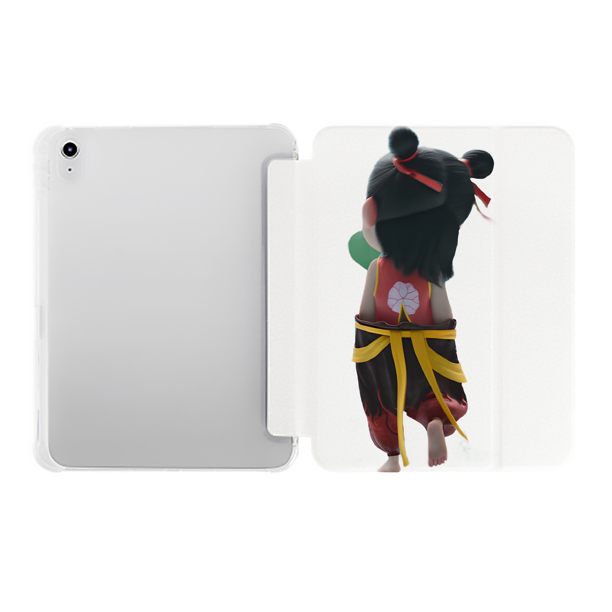 （画像用） Ne Zha 2 ナタ 魔童の大暴れ IPad ケース ペン収納付き 三つ折りスタンド PUレザー×シリコン 対応機種9.5/10.5/10.9インチ